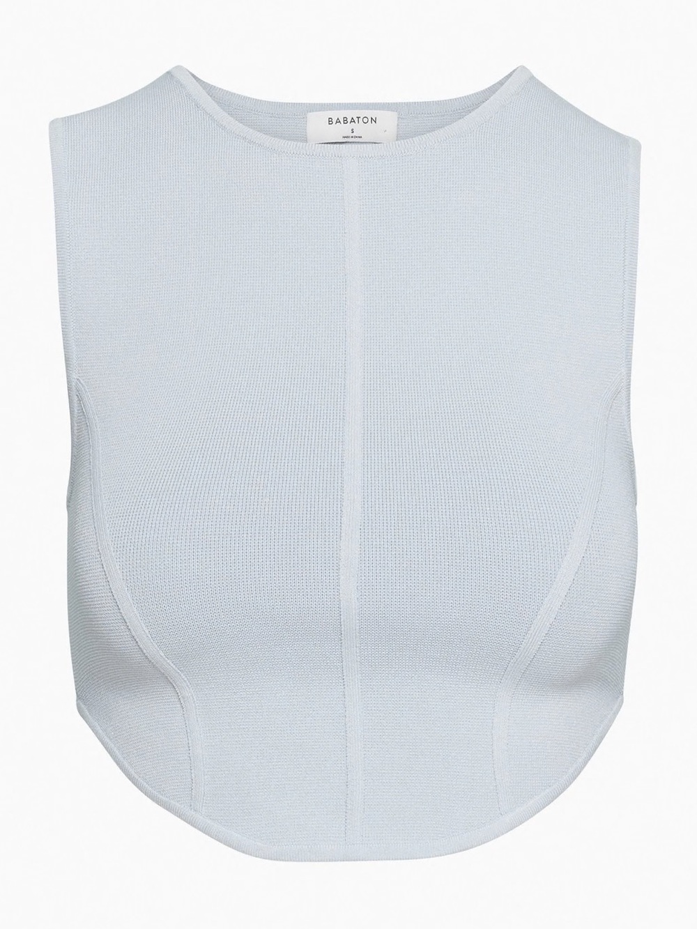 NWOT Babaton Gallery Sculpt Knit Seamed Tank Light Blue in Size M